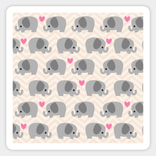 Cute elephants pattern Sticker